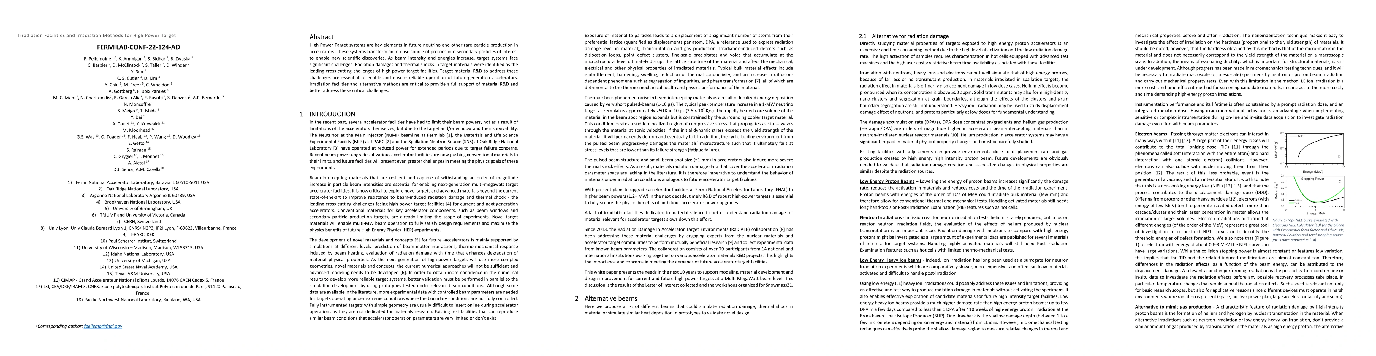 Thumbnail for Irradiation Facilities and Irradiation Methods for High Power Target