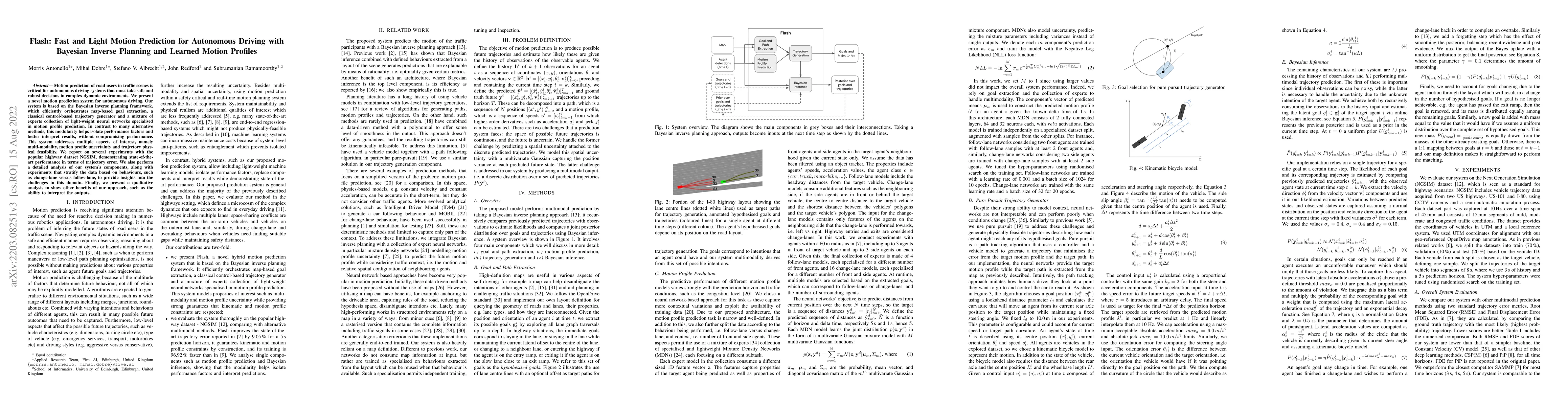 Thumbnail for Flash: Fast and Light Motion Prediction for Autonomous Driving with
  Bayesian Inverse Planning and Learned Motion Profiles