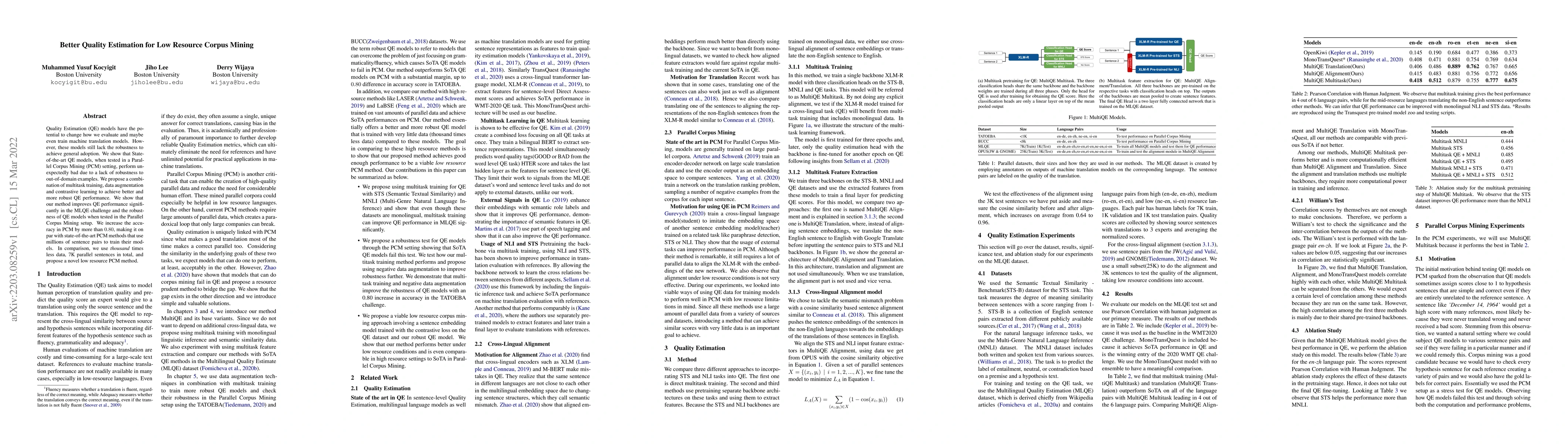 Thumbnail for Better Quality Estimation for Low Resource Corpus Mining