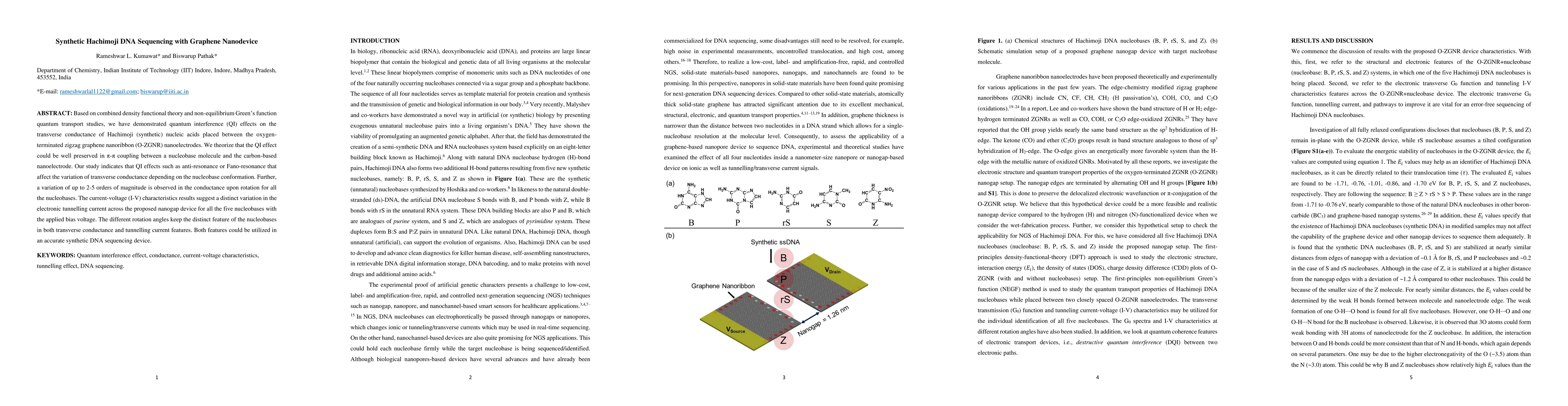 Thumbnail for Synthetic Hachimoji DNA Sequencing with Graphene Nanodevice