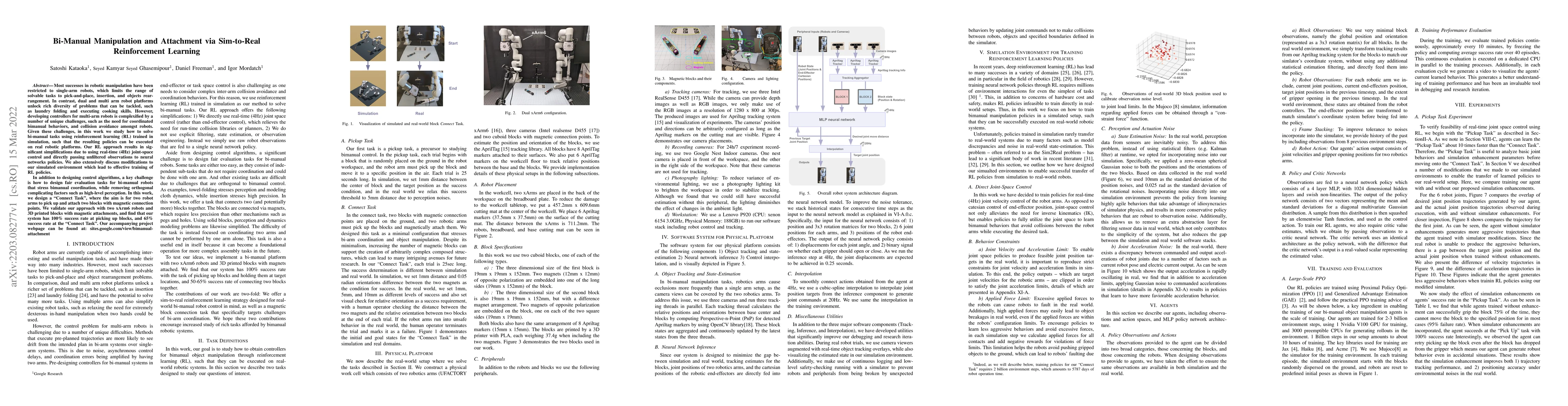 Thumbnail for Bi-Manual Manipulation and Attachment via Sim-to-Real Reinforcement
  Learning