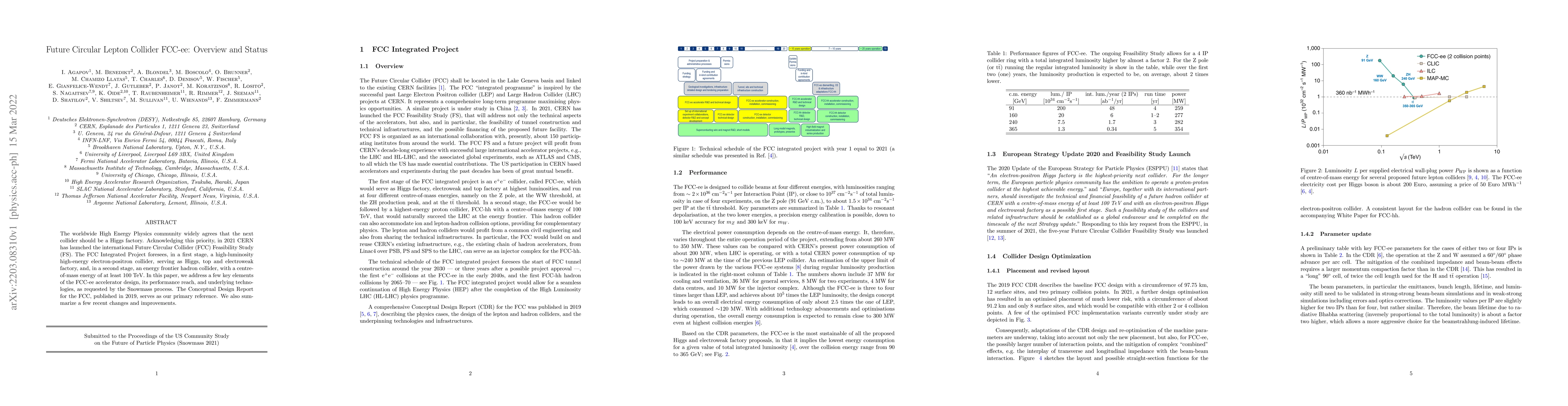 Thumbnail for Future Circular Lepton Collider FCC-ee: Overview and Status