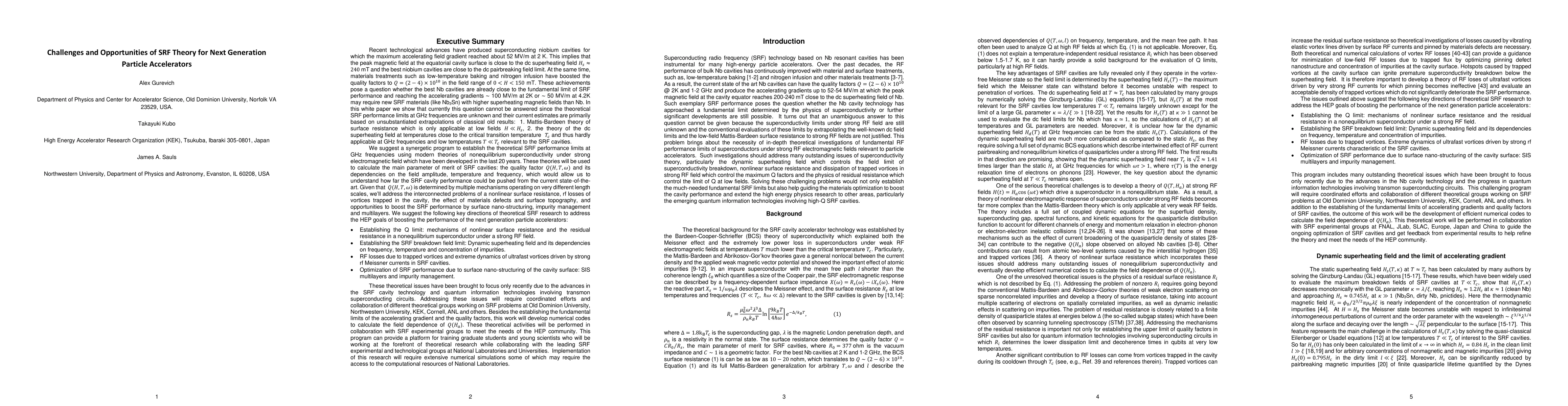 Thumbnail for Challenges and opportunities of srf theory for next generation particle
  accelerators