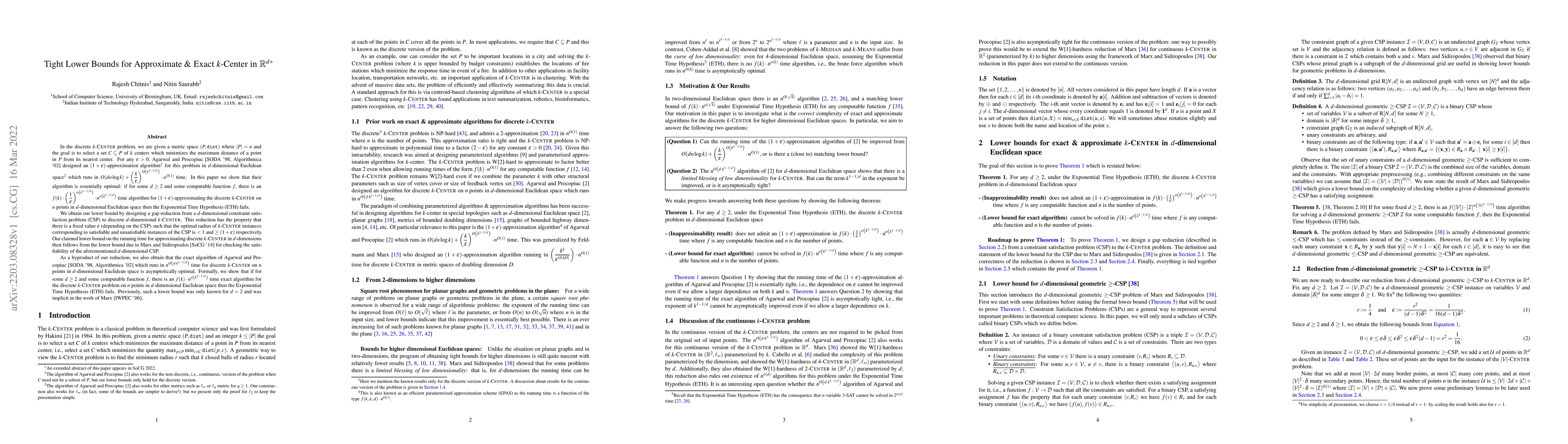 Thumbnail for Tight Lower Bounds for Approximate & Exact $k$-Center in $\mathbb{R}^d$
