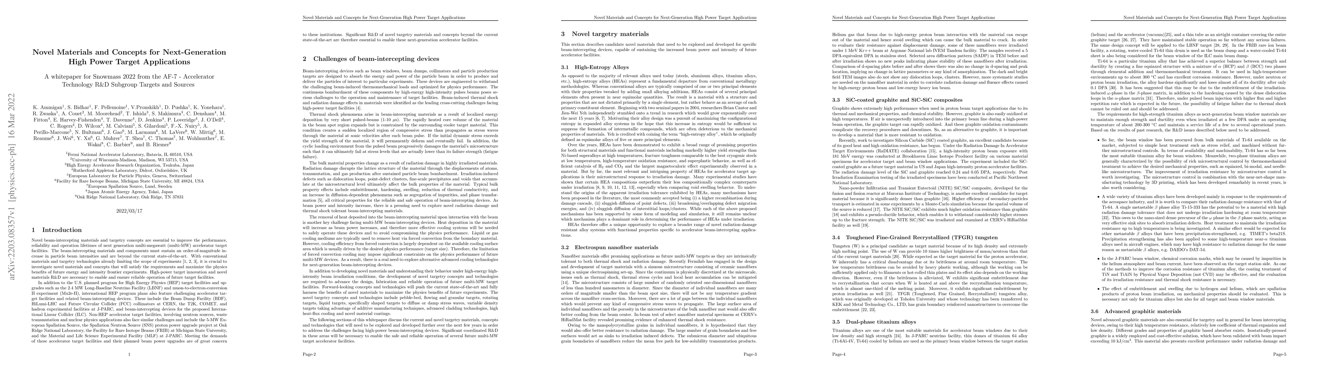Thumbnail for Novel Materials and Concepts for Next-Generation High Power Target
  Applications