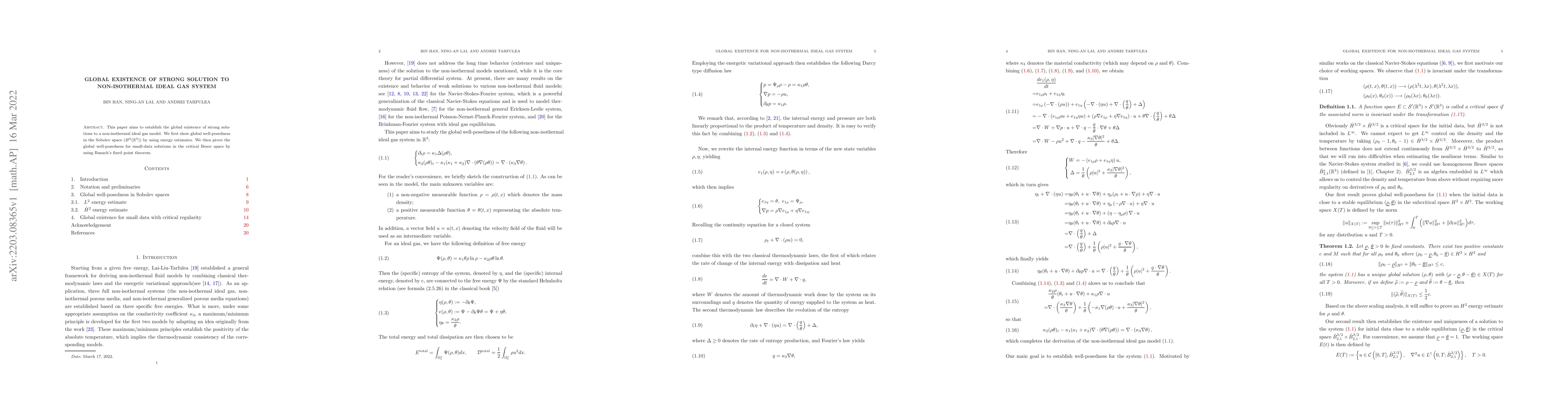 Thumbnail for Global existence of strong solution to non-isothermal ideal gas system