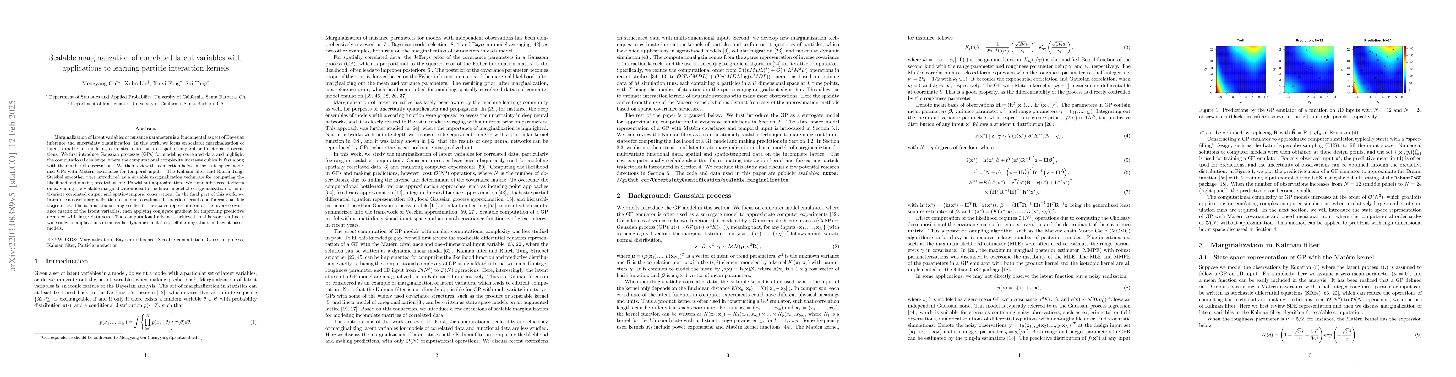 Thumbnail for Scalable marginalization of correlated latent variables with
  applications to learning particle interaction kernels