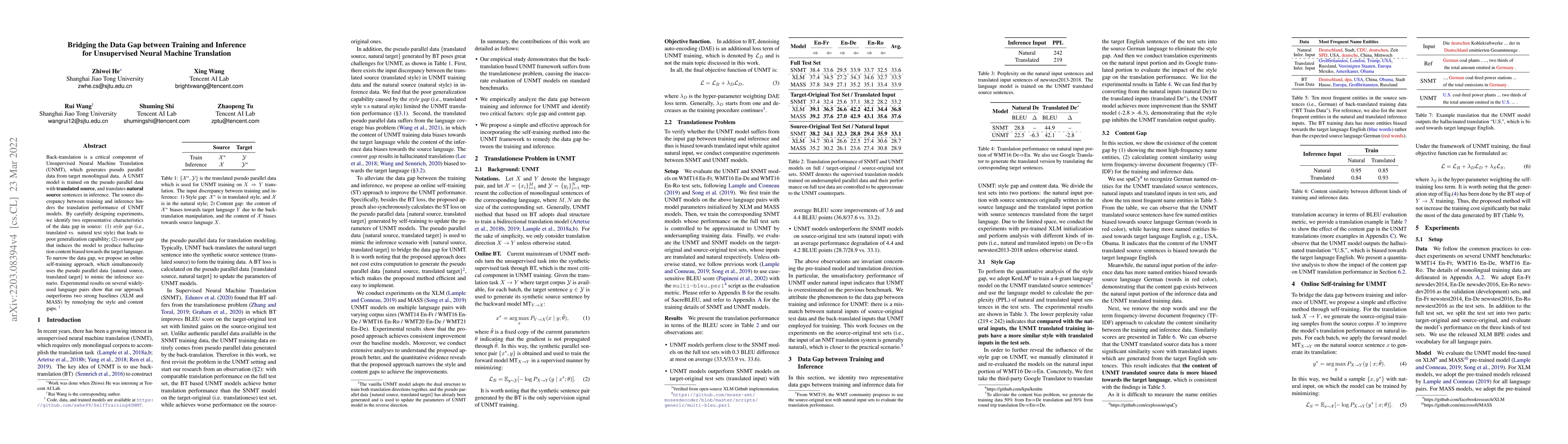 Thumbnail for Bridging the Data Gap between Training and Inference for Unsupervised
  Neural Machine Translation