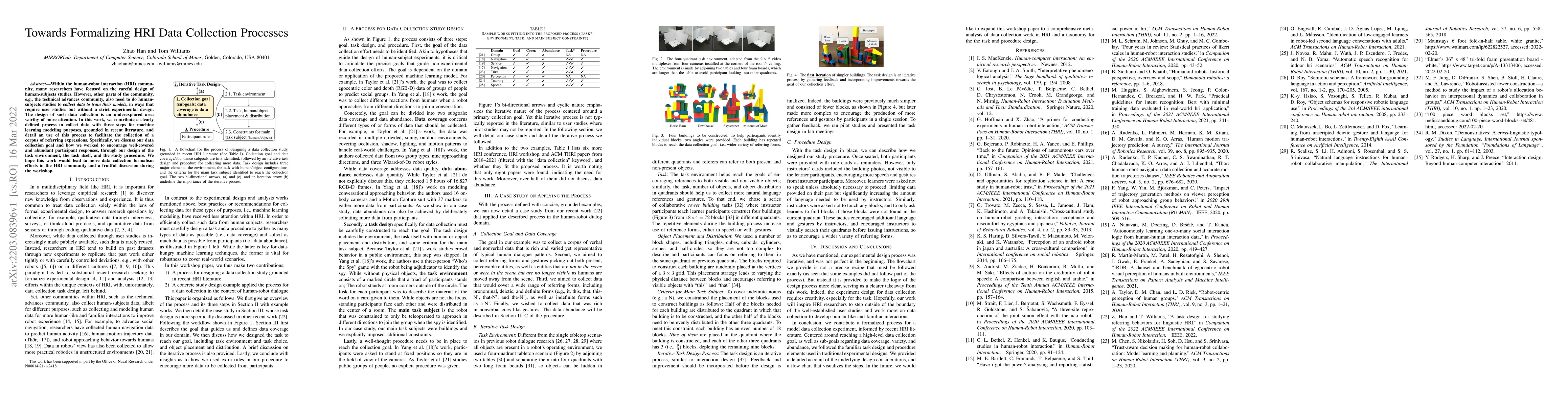 Thumbnail for Towards Formalizing HRI Data Collection Processes