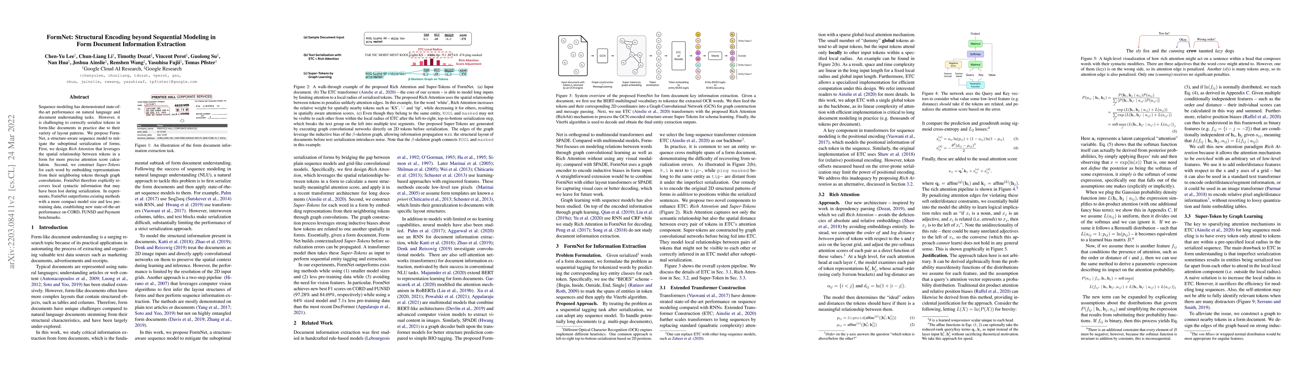 Thumbnail for FormNet: Structural Encoding beyond Sequential Modeling in Form Document
  Information Extraction