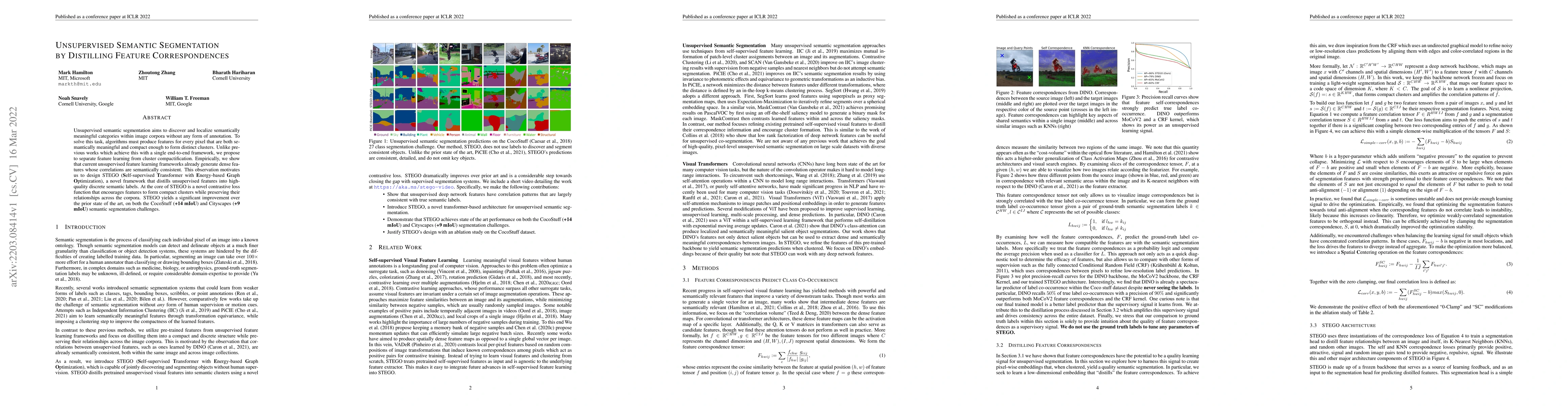 Thumbnail for Unsupervised Semantic Segmentation by Distilling Feature Correspondences