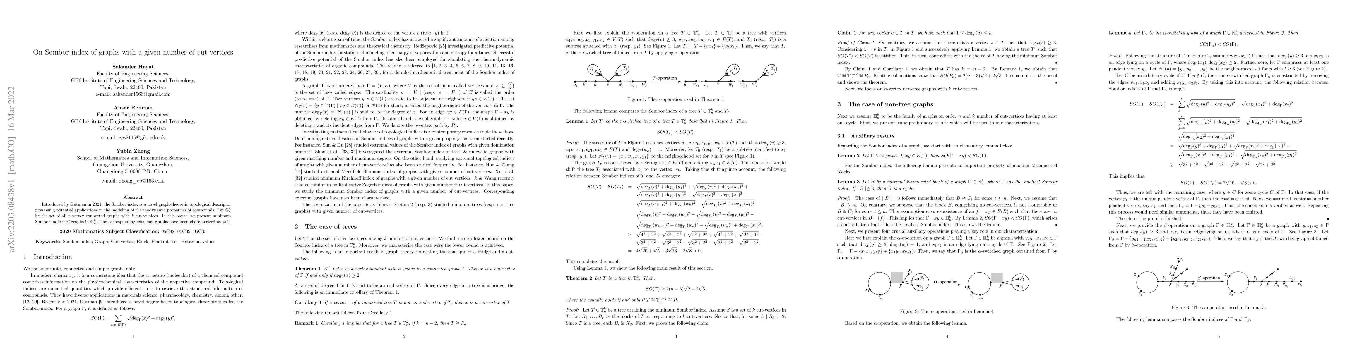 Thumbnail for On Sombor index of graphs with a given number of cut-vertices