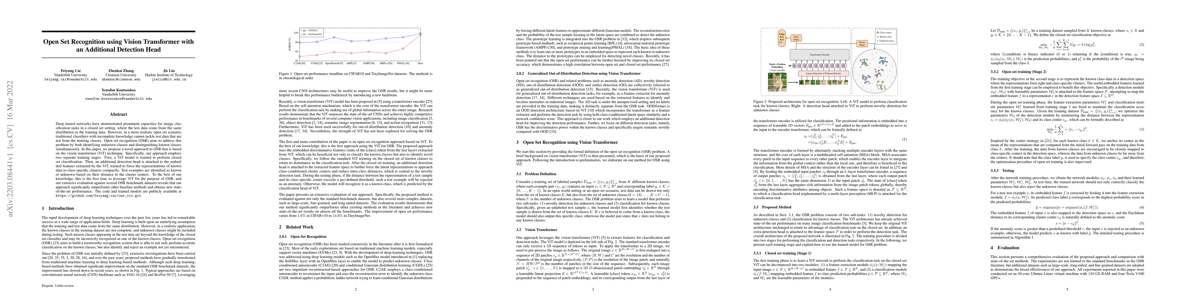 Thumbnail for Open Set Recognition using Vision Transformer with an Additional
  Detection Head