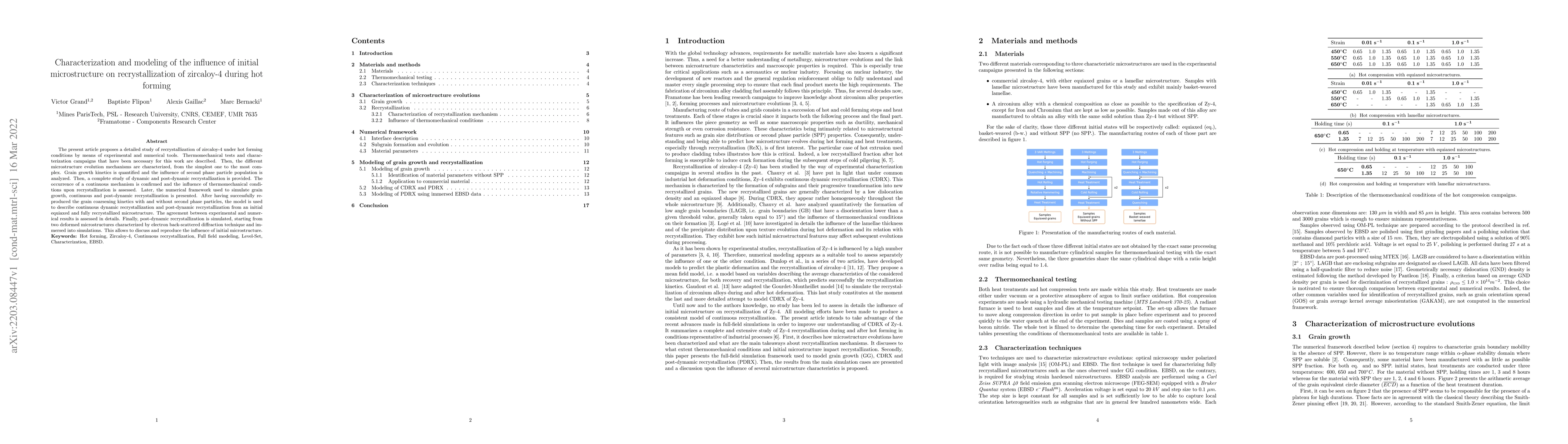 Thumbnail for Characterization and modeling of the influence of initial microstructure
  on recrystallization of zircaloy-4 during hot forming