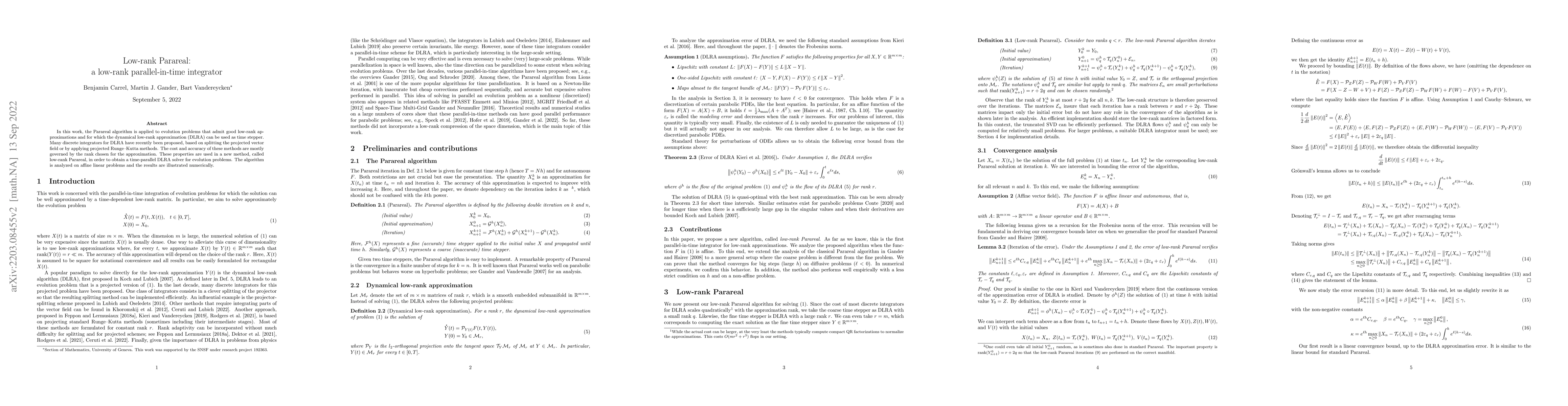 Thumbnail for Low-rank Parareal: a low-rank parallel-in-time integrator