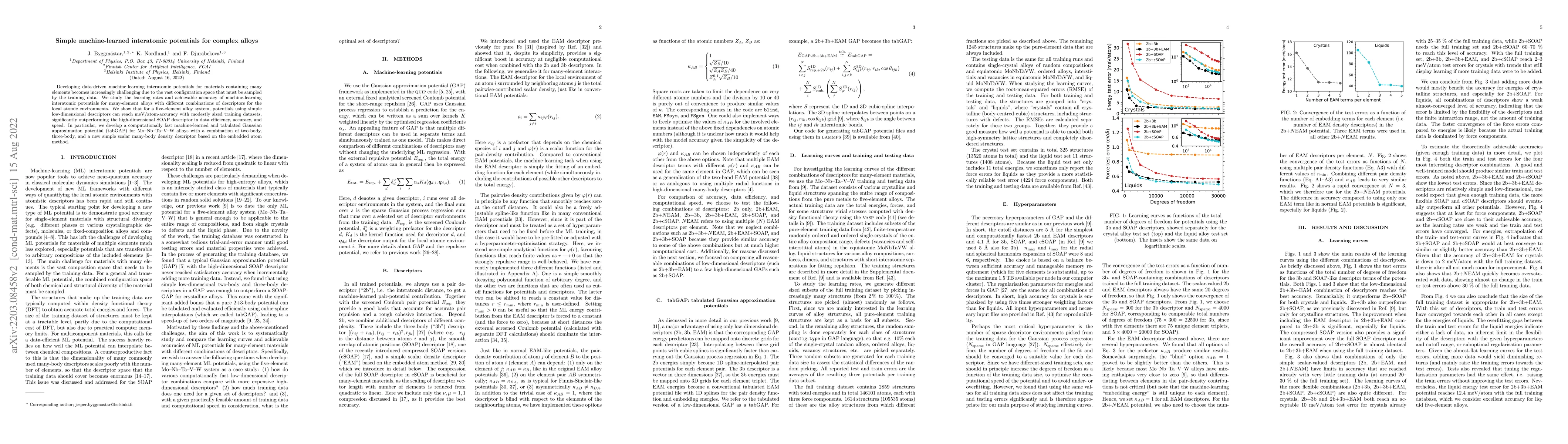 Thumbnail for Simple machine-learned interatomic potentials for complex alloys