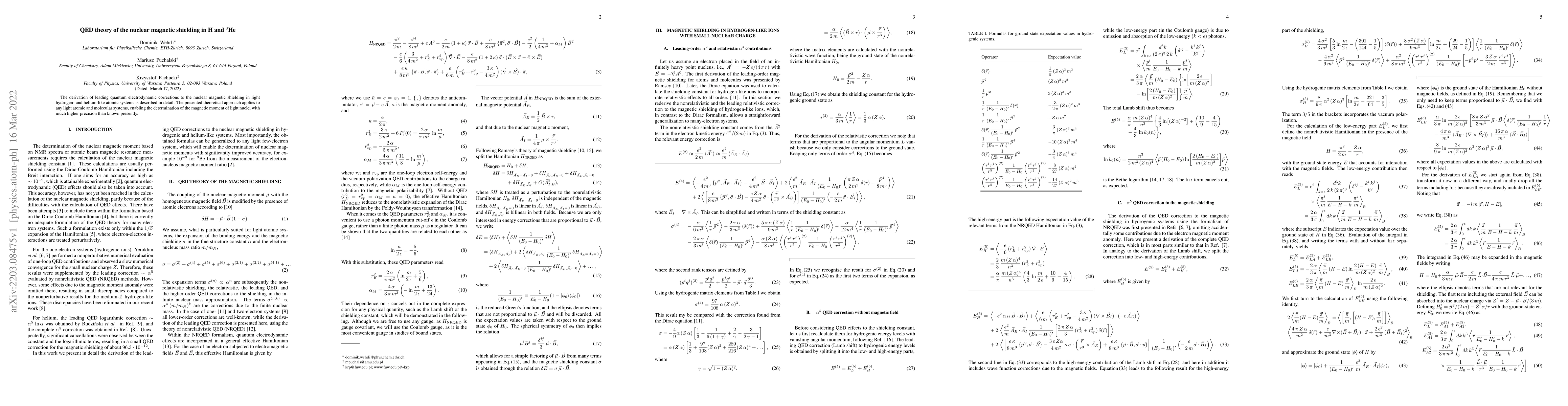 Thumbnail for QED theory of the nuclear magnetic shielding in H and $^3$He
