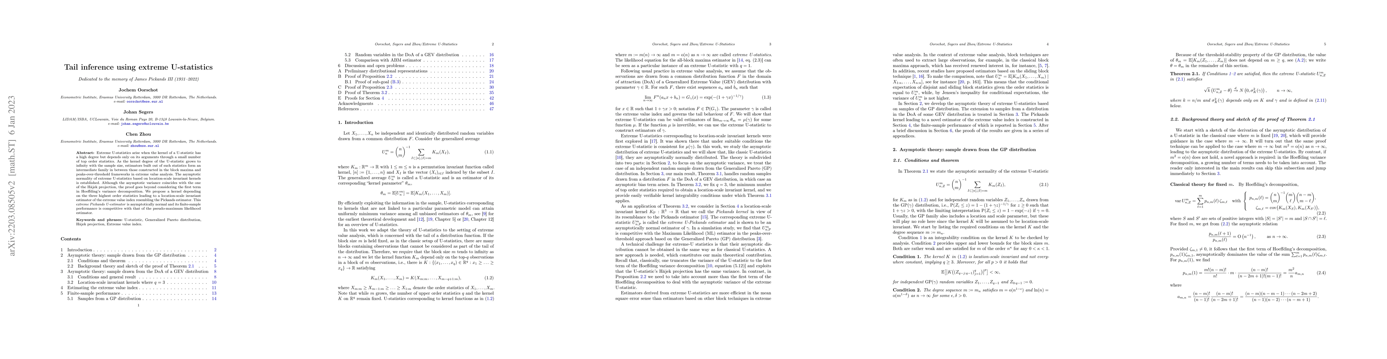 Thumbnail for Tail inference using extreme U-statistics