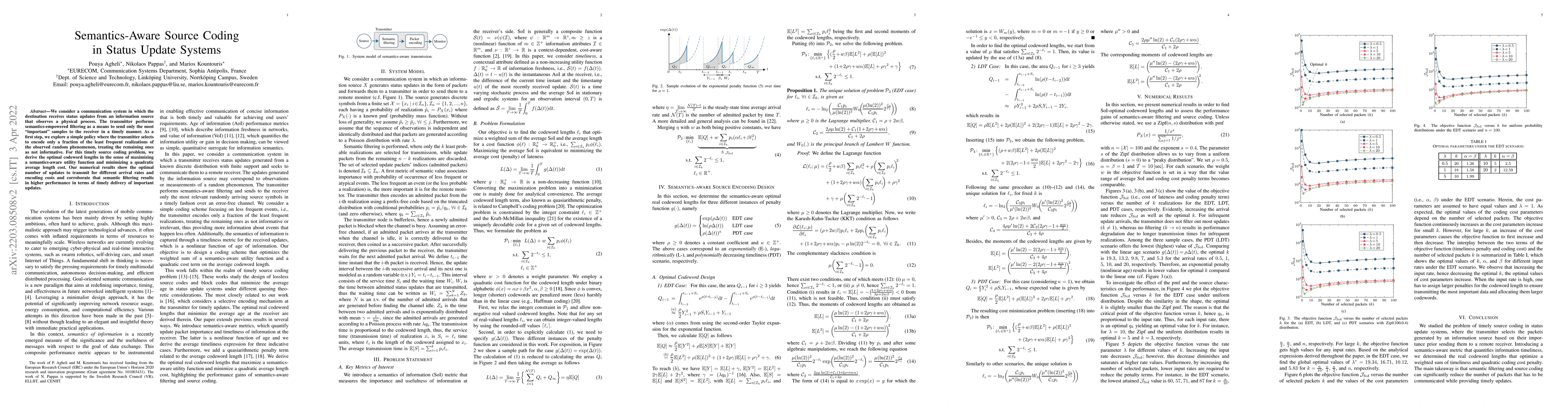 Thumbnail for Semantics-Aware Source Coding in Status Update Systems