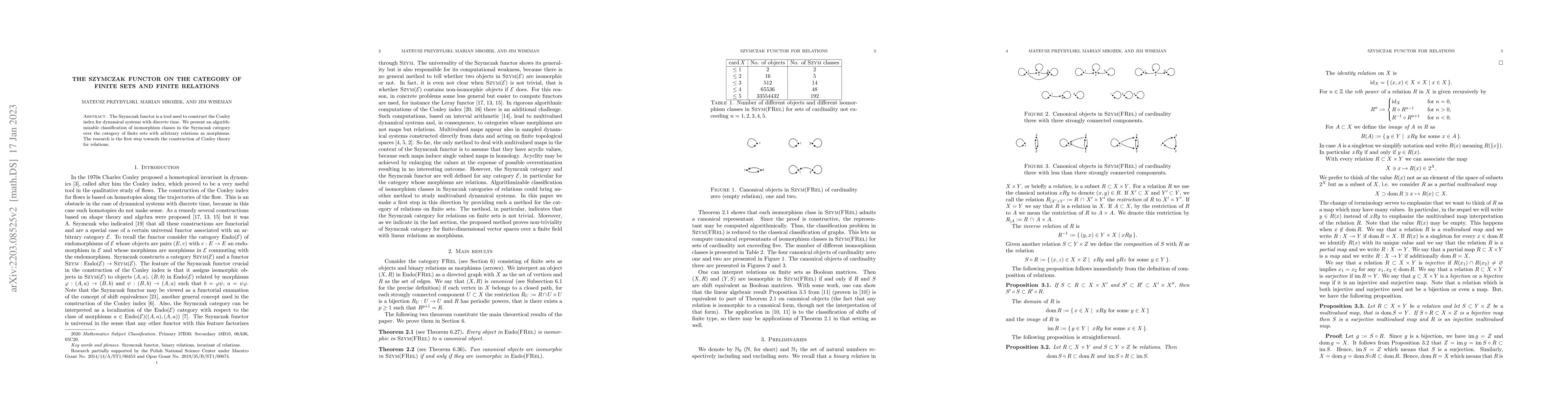 Thumbnail for The Szymczak Functor on the Category of Finite Sets and Finite Relations