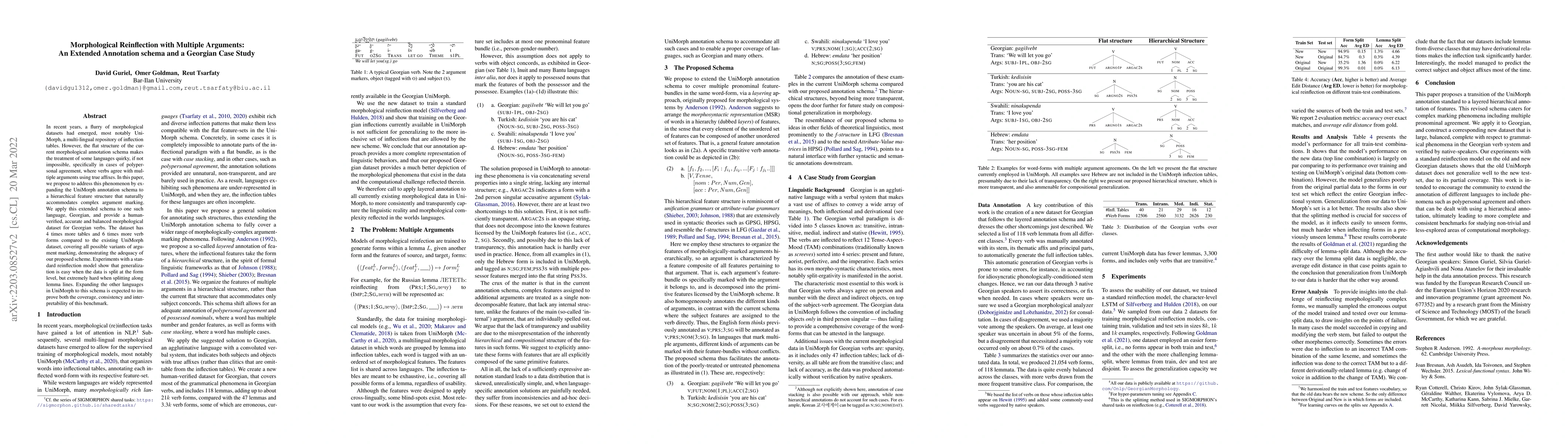Thumbnail for Morphological Reinflection with Multiple Arguments: An Extended
  Annotation schema and a Georgian Case Study