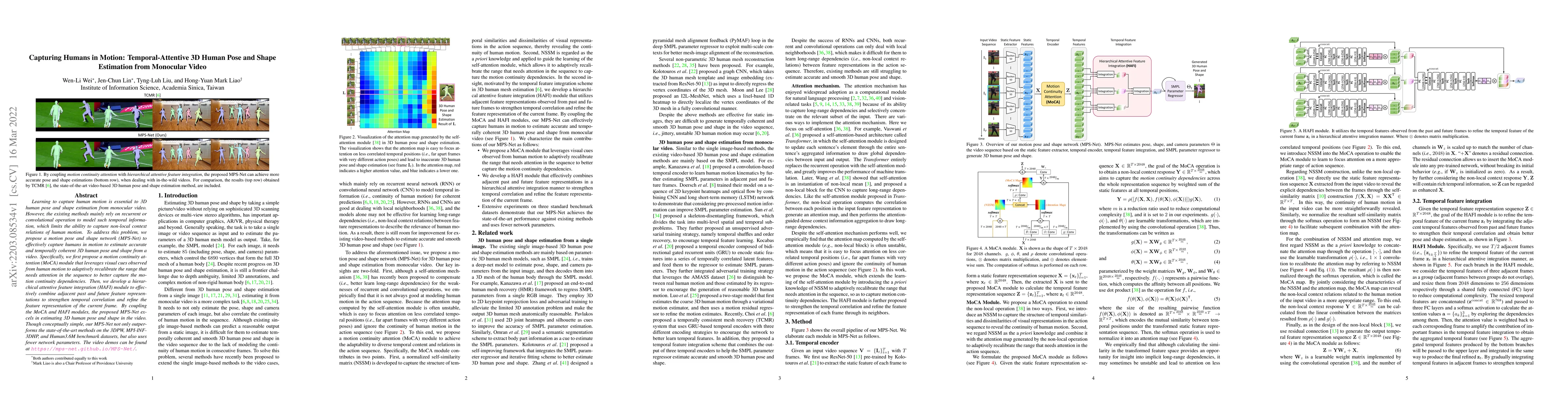Thumbnail for Capturing Humans in Motion: Temporal-Attentive 3D Human Pose and Shape
  Estimation from Monocular Video