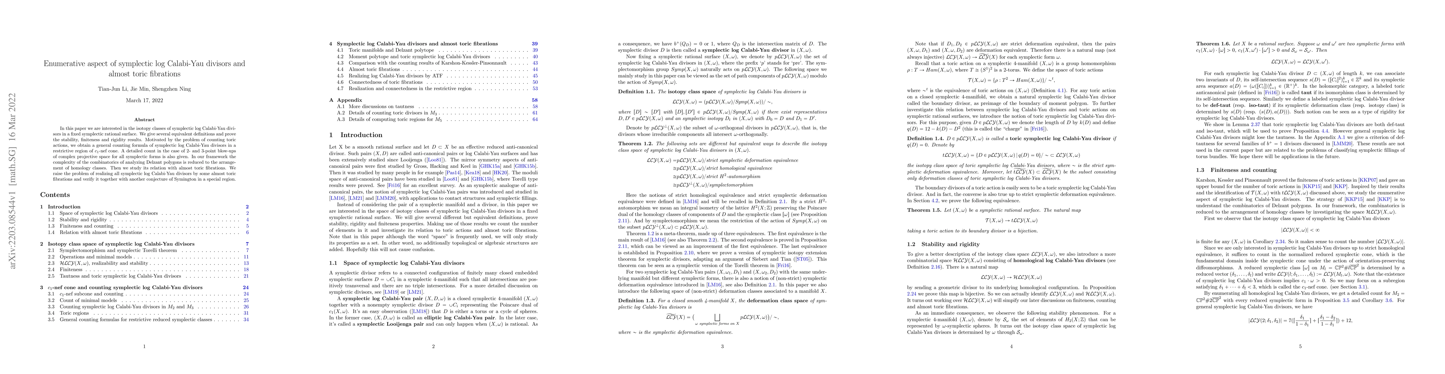 Thumbnail for Enumerative aspect of symplectic log Calabi-Yau divisors and almost
  toric fibrations