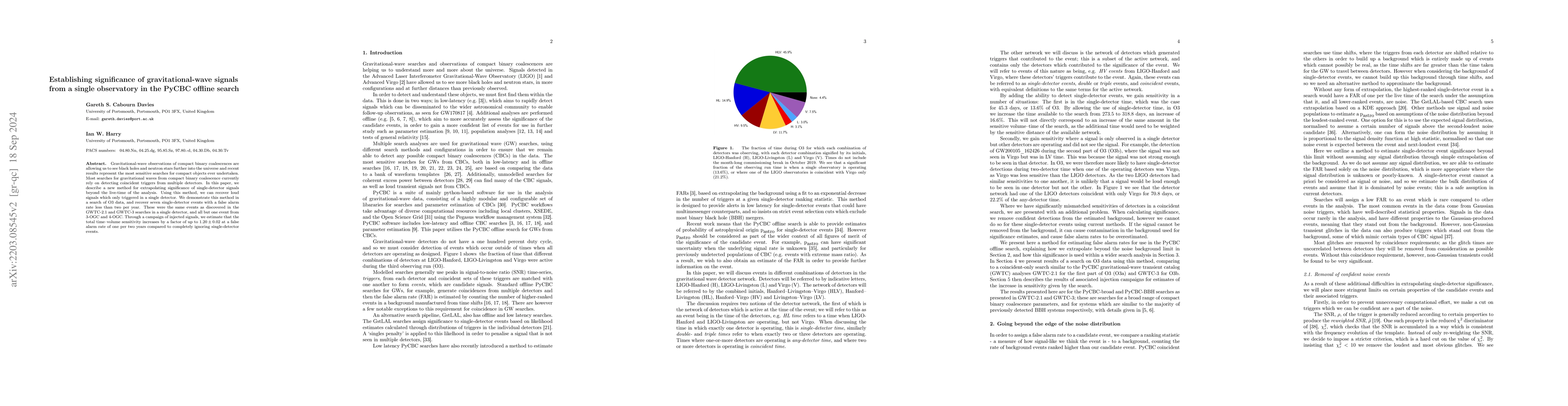 Thumbnail for Establishing significance of gravitational-wave signals from a single
  observatory in the PyCBC offline search