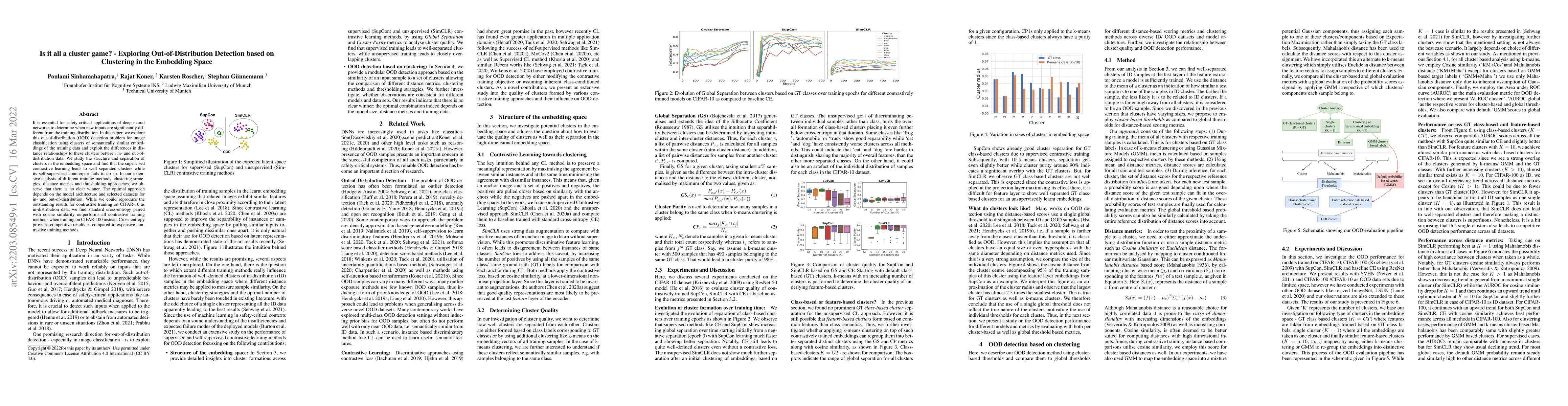 Thumbnail for Is it all a cluster game? -- Exploring Out-of-Distribution Detection
  based on Clustering in the Embedding Space