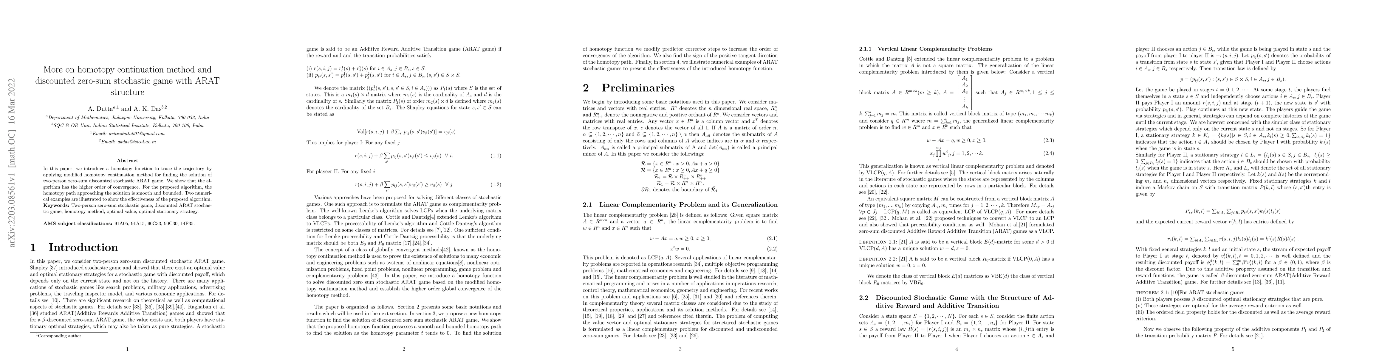 Thumbnail for More on homotopy continuation method and discounted zero-sum stochastic
  game with ARAT structure