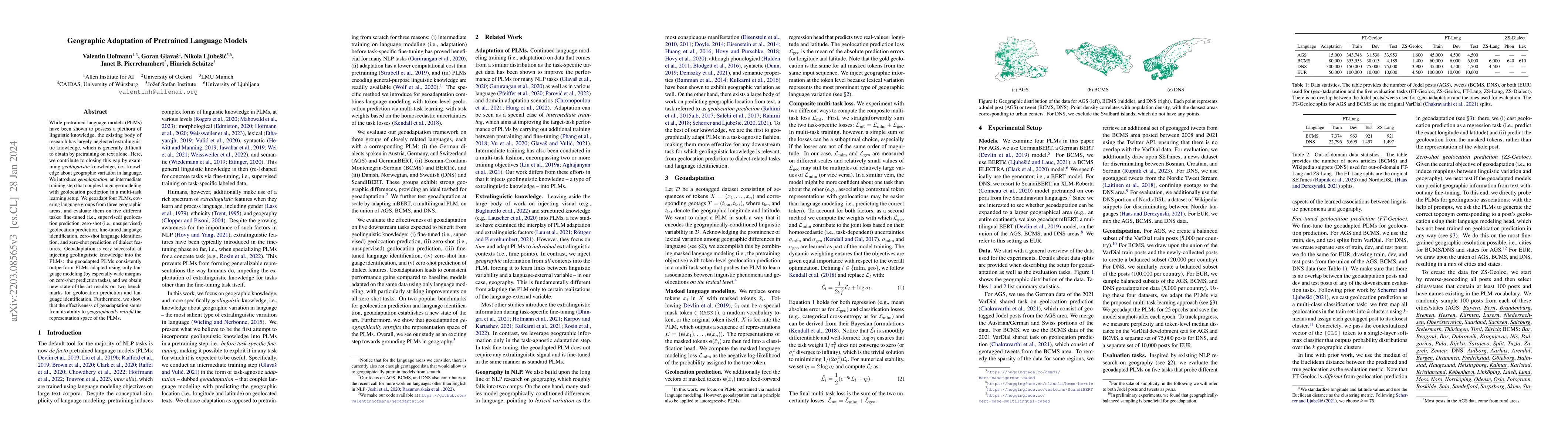 Thumbnail for Geographic Adaptation of Pretrained Language Models