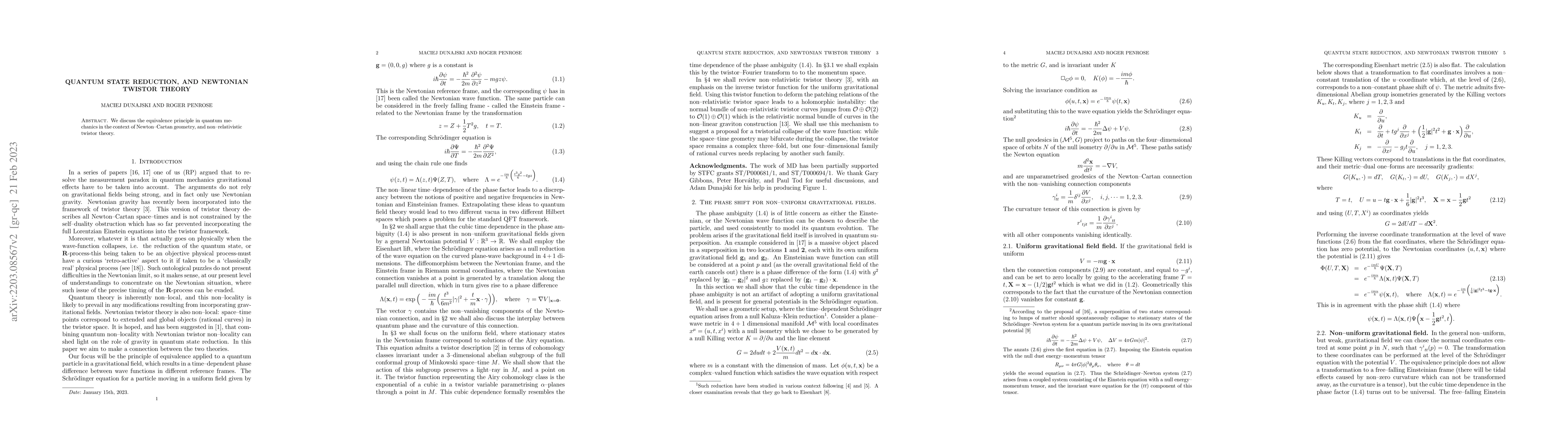 Thumbnail for Quantum state reduction, and Newtonian twistor theory