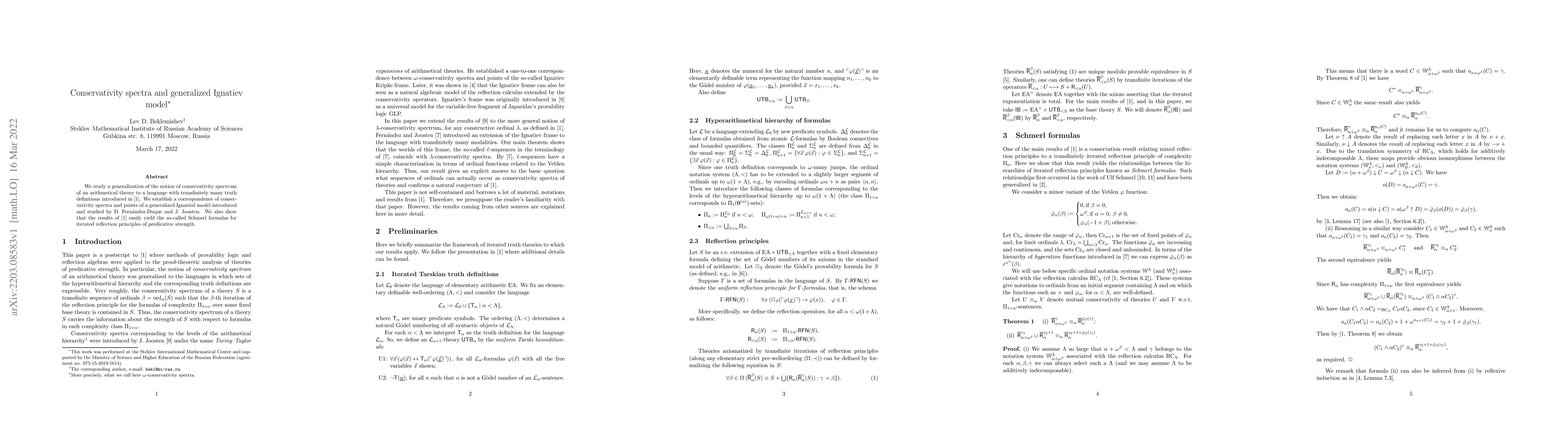 Thumbnail for Conservativity spectra and generalized Ignatiev model