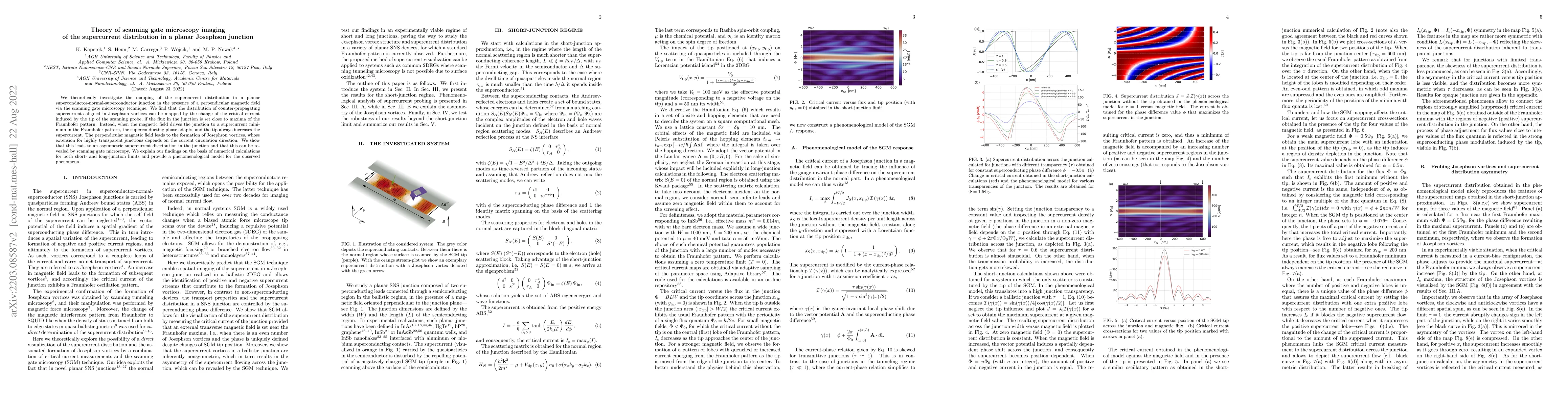 Thumbnail for Theory of scanning gate microscopy imaging of the supercurrent
  distribution in a planar Josephson junction