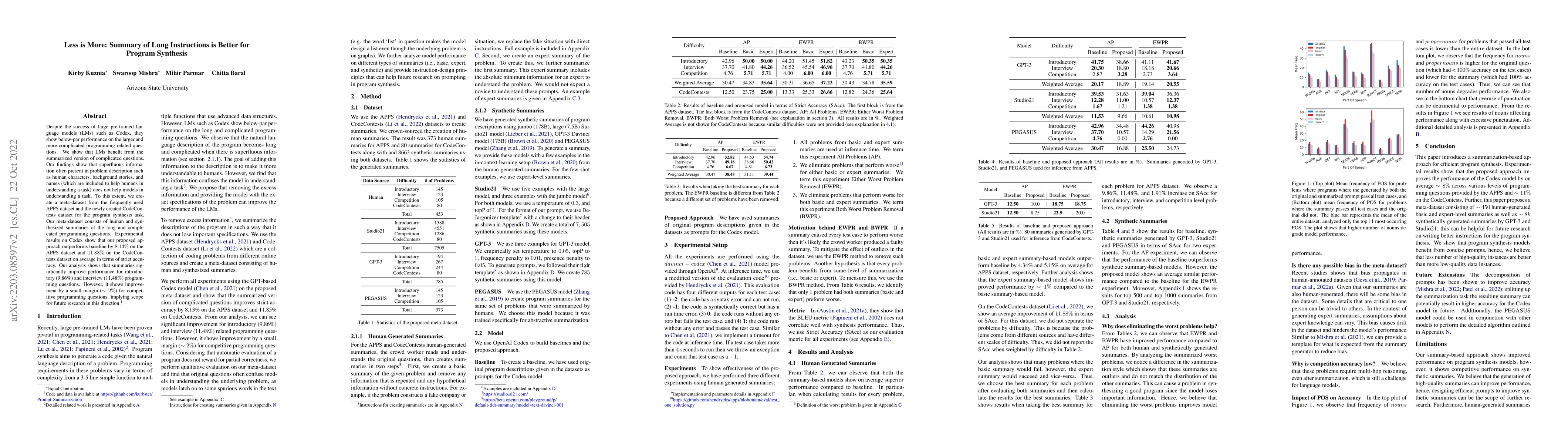 Thumbnail for Less is More: Summary of Long Instructions is Better for Program
  Synthesis