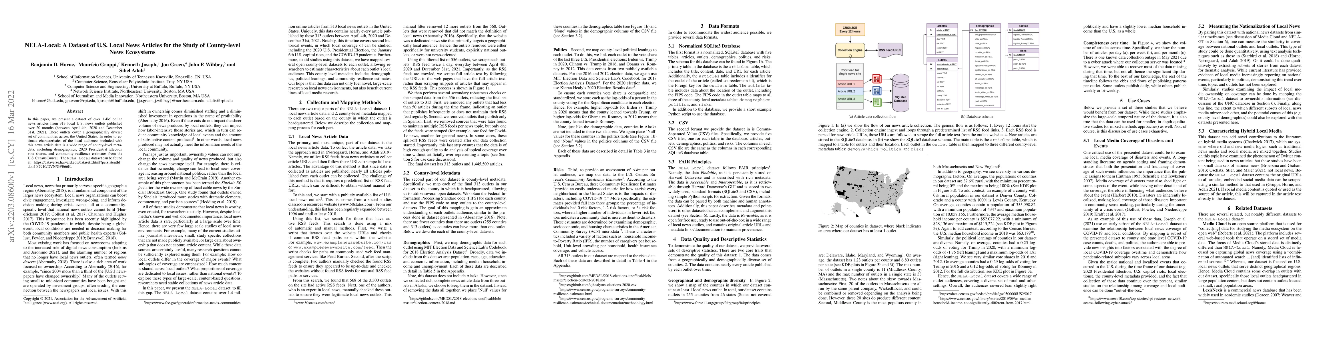 Thumbnail for NELA-Local: A Dataset of U.S. Local News Articles for the Study of
  County-level News Ecosystems