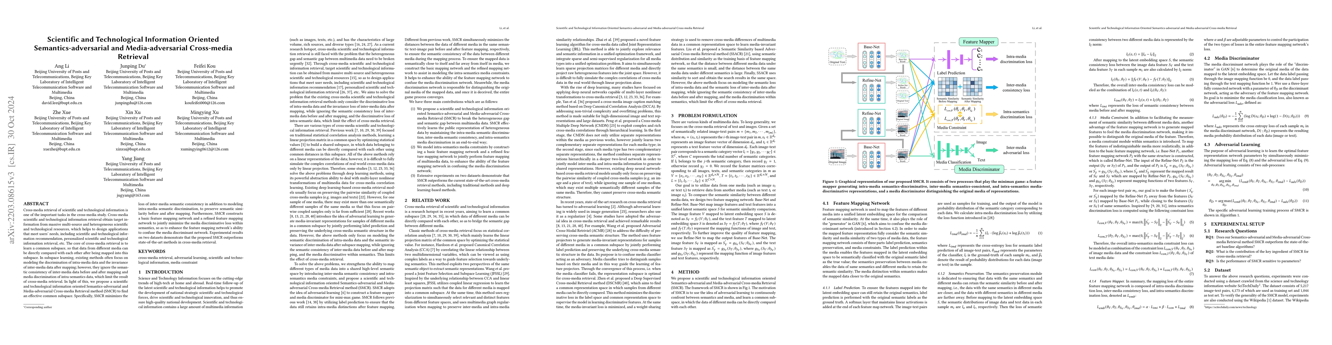 Thumbnail for Scientific and Technological Information Oriented Semantics-adversarial
  and Media-adversarial Cross-media Retrieval
