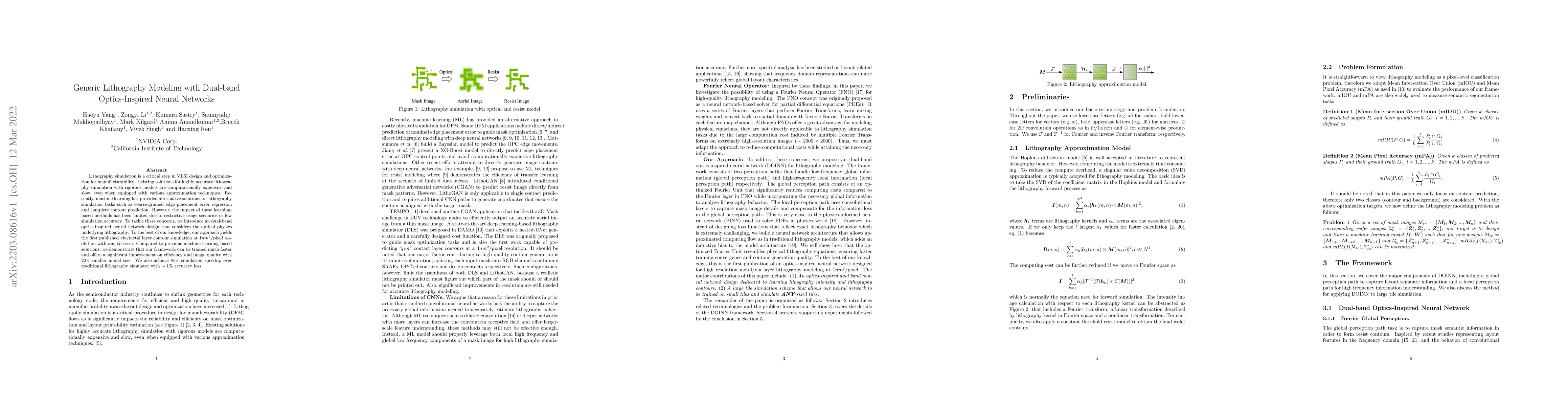 Thumbnail for Generic Lithography Modeling with Dual-band Optics-Inspired Neural
  Networks