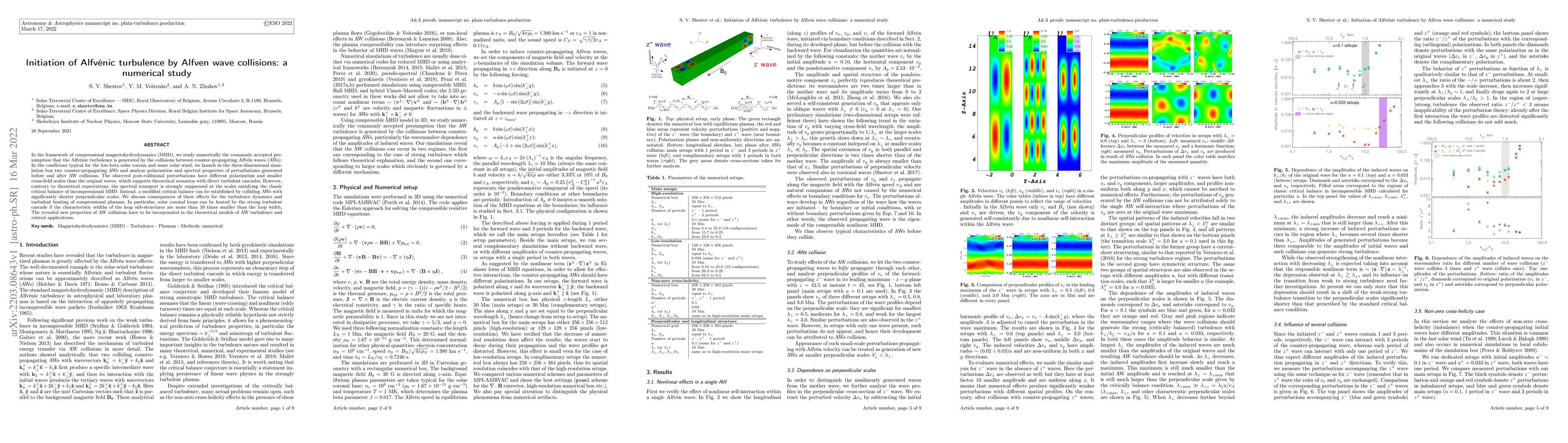 Thumbnail for Initiation of Alfv\'enic turbulence by Alfven wave collisions: A
  numerical study