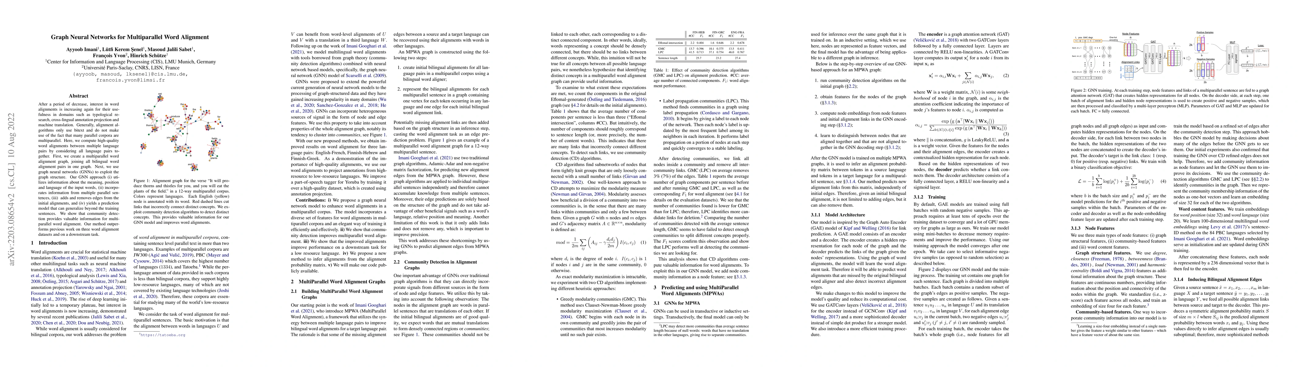 Thumbnail for Graph Neural Networks for Multiparallel Word Alignment