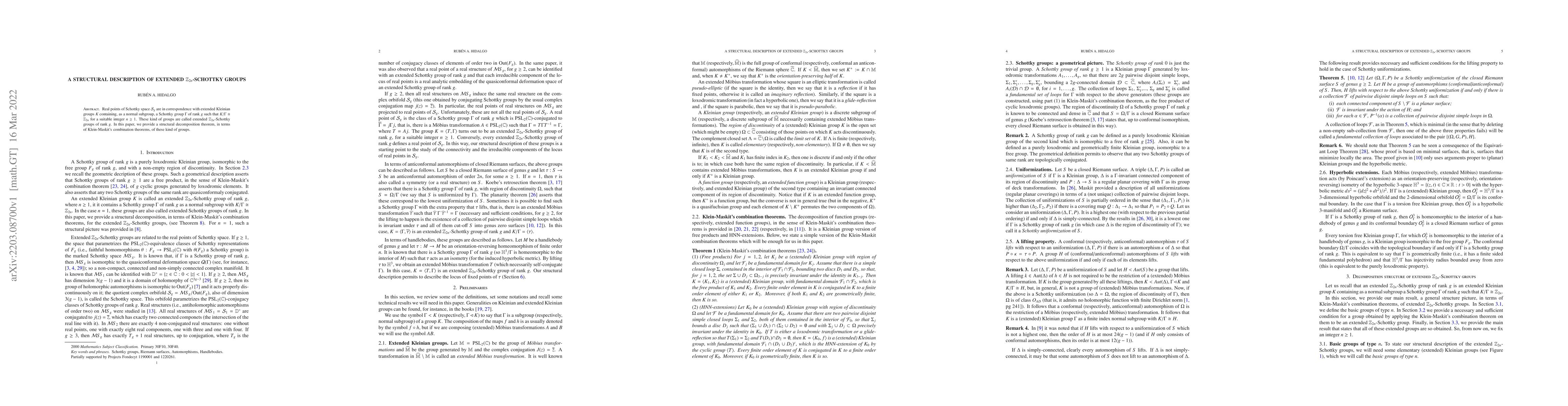 Thumbnail for A structural description of extended ${\mathbb Z}_{2n}$-Schottky groups