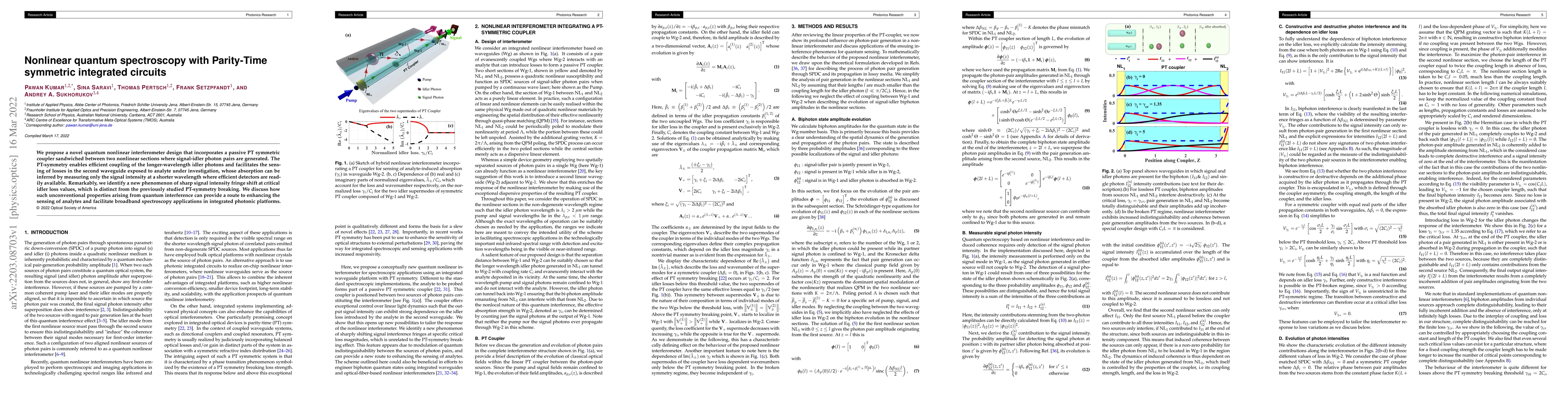 Thumbnail for Nonlinear quantum spectroscopy with Parity-Time symmetric integrated
  circuits