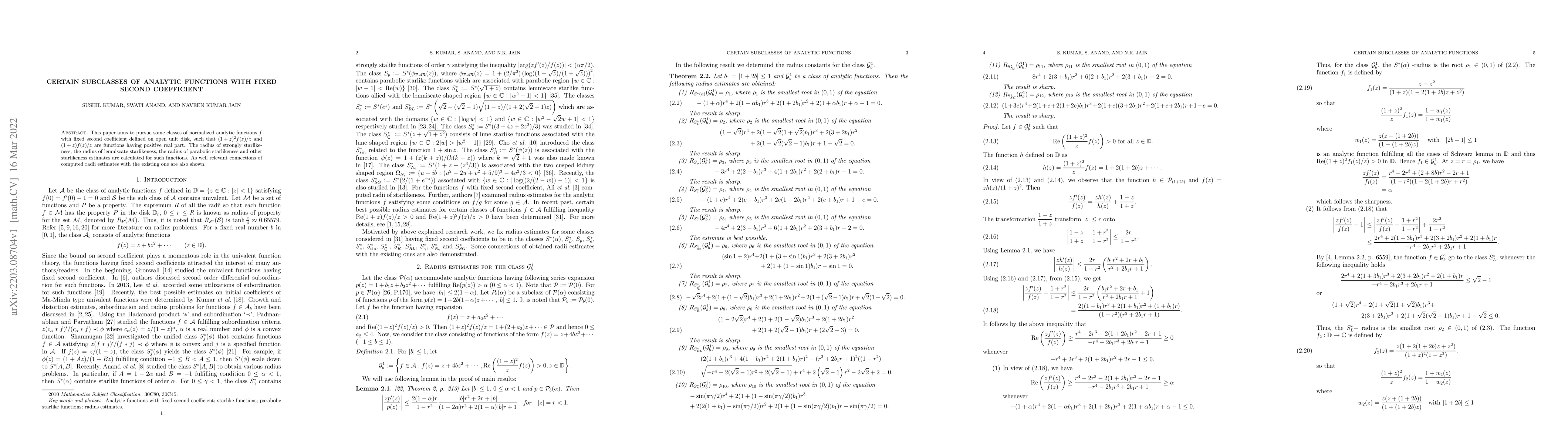 Thumbnail for Certain subclasses of Analytic Functions with Fixed Second Coefficient