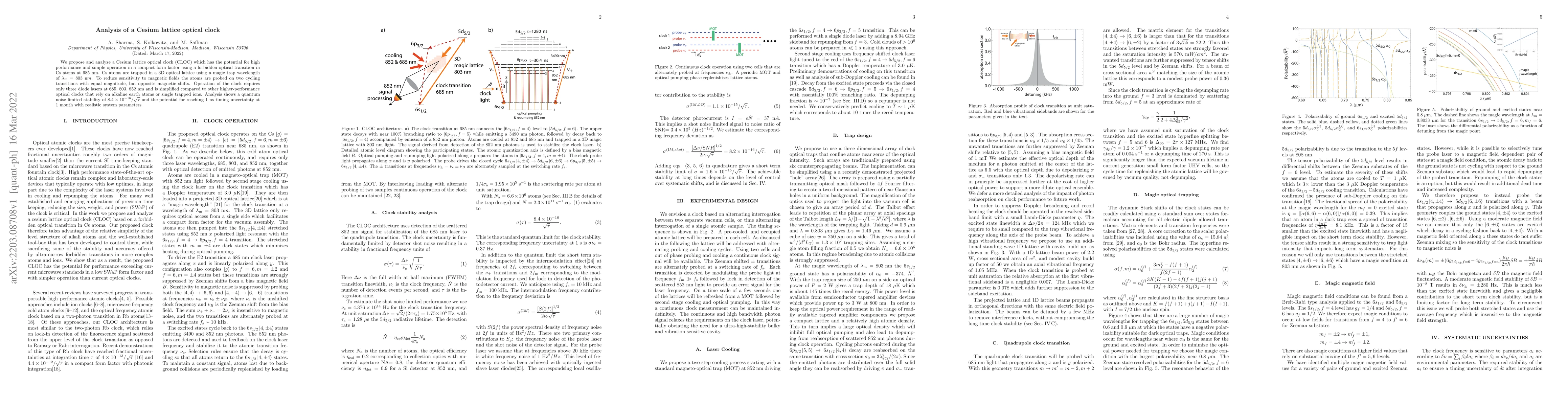 Thumbnail for Analysis of a Cesium lattice optical clock