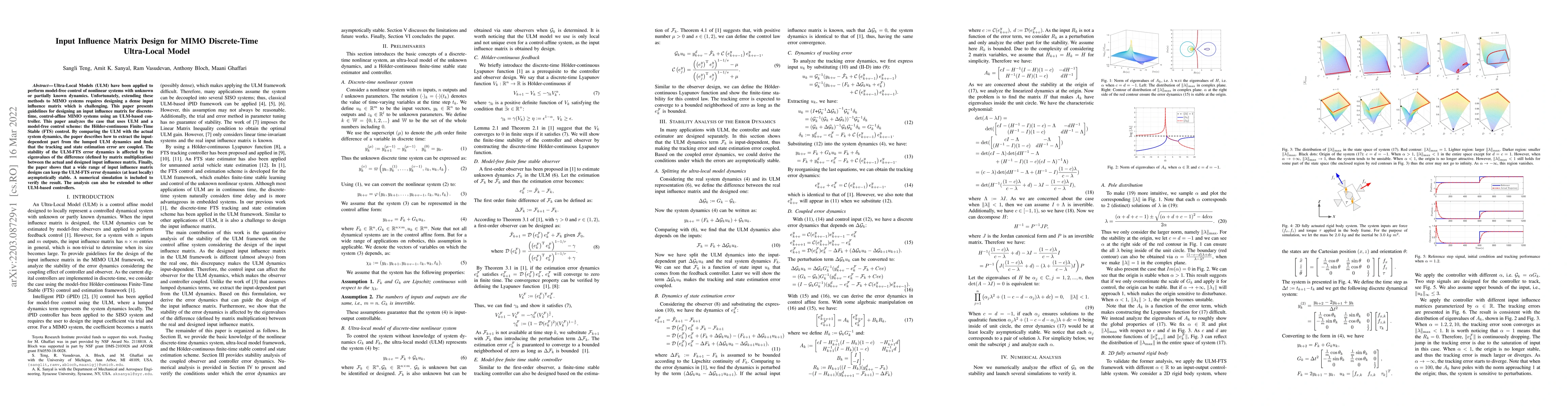 Thumbnail for Input Influence Matrix Design for MIMO Discrete-Time Ultra-Local Model