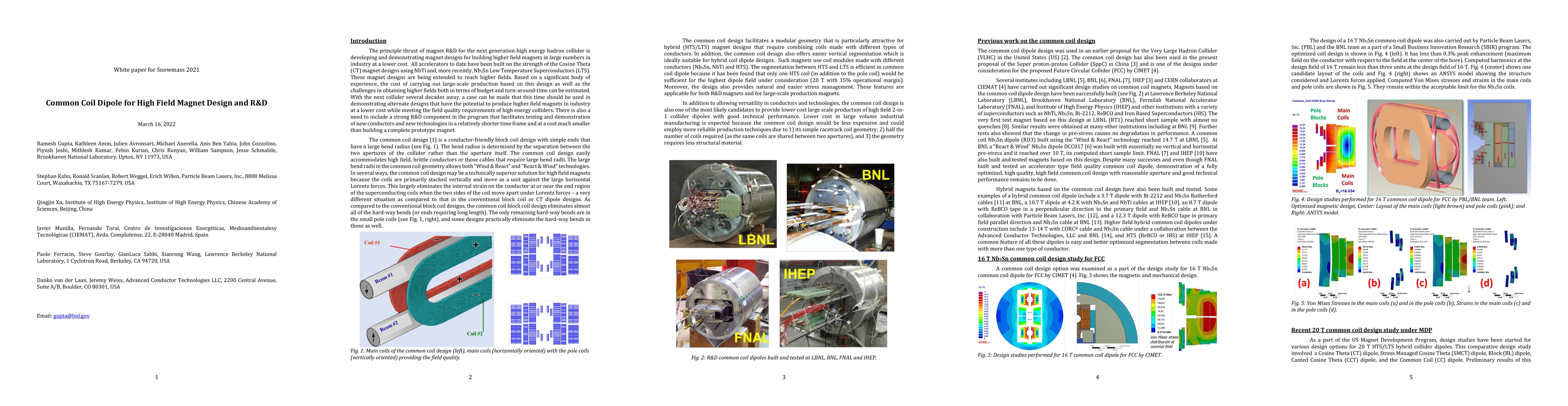 Thumbnail for Common Coil Dipole for High Field Magnet Design and R&D