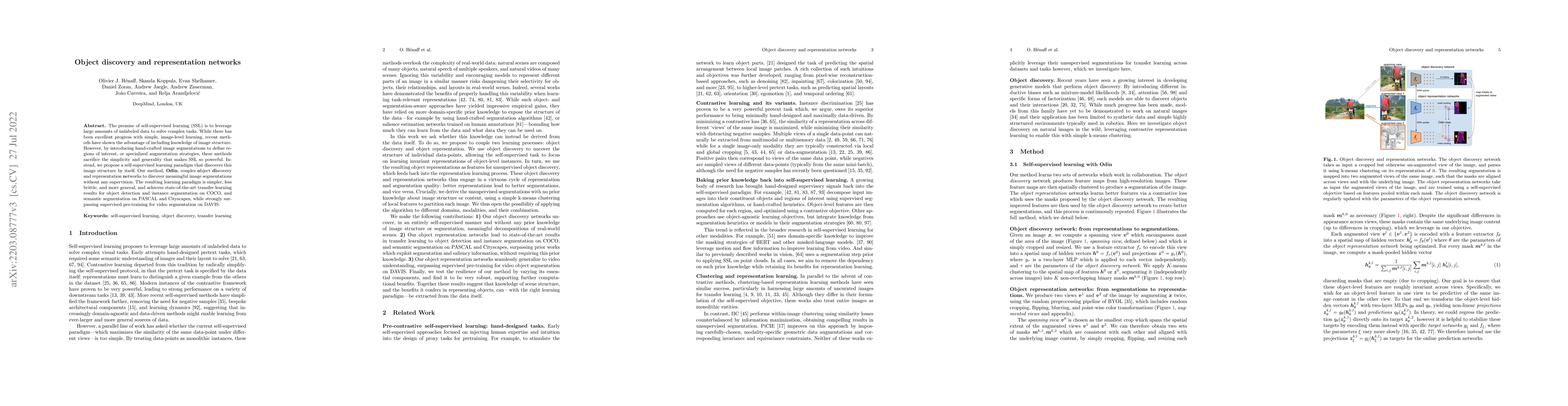 Thumbnail for Object discovery and representation networks