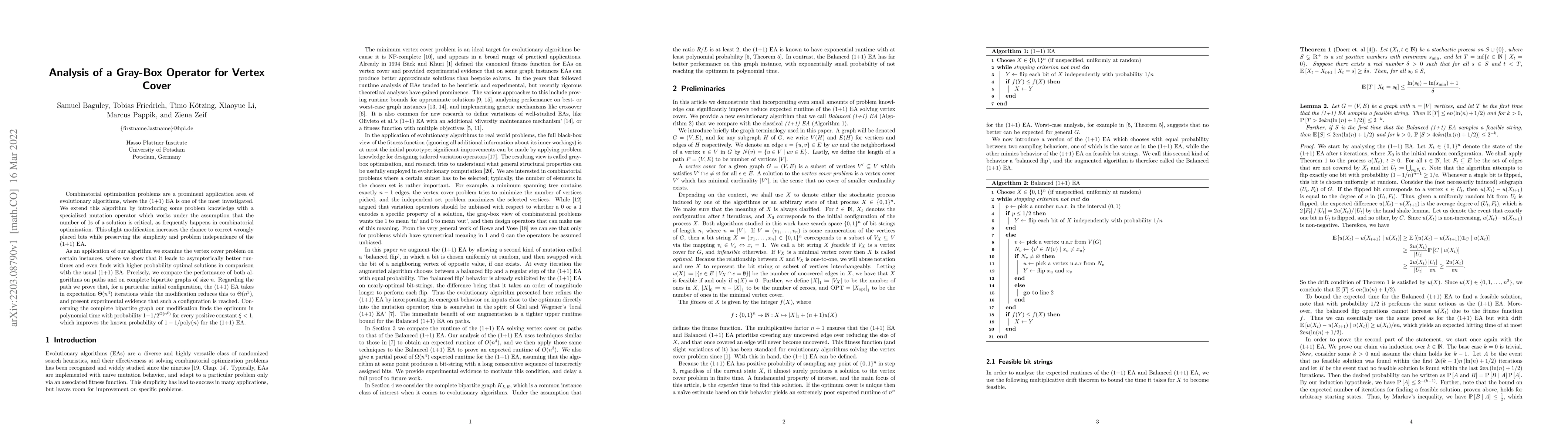 Thumbnail for Analysis of a Gray-Box Operator for Vertex Cover