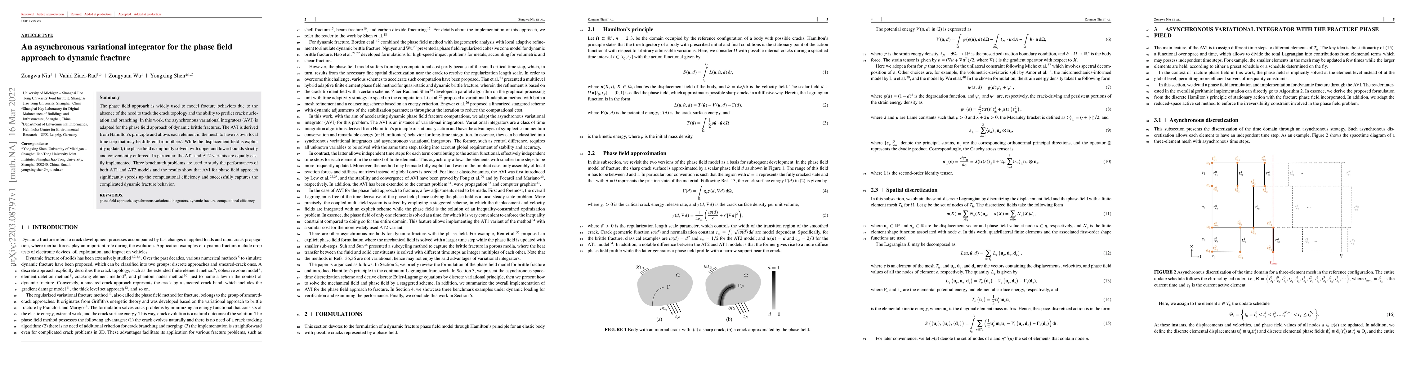 Thumbnail for An asynchronous variational integrator for the phase field approach to
  dynamic fracture