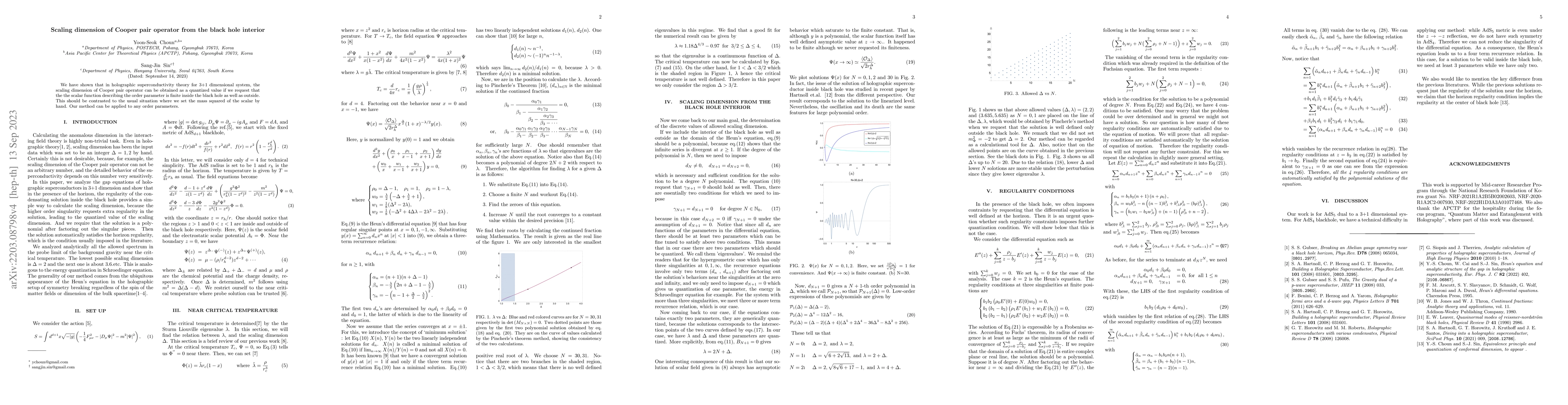 Thumbnail for Scaling dimension of Cooper pair operator from the black hole interior